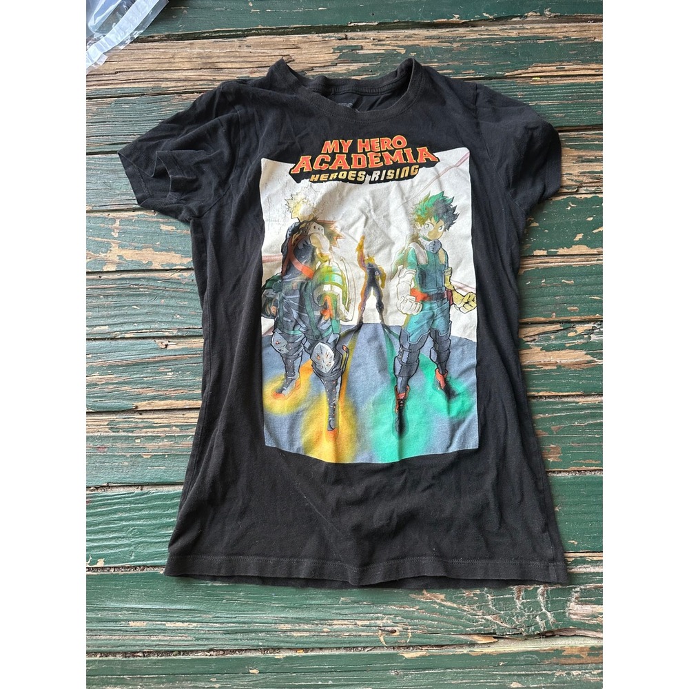 My Hero Academia Heroes Rising T-Shirt Black Deku Bakugo Anime Graphic Tee M